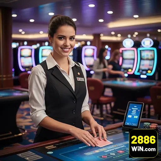 Jogador desfrutando jogos de slots na 2886win